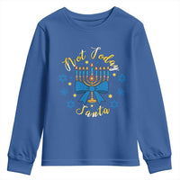 Coquette Hanukkah Menorah Bow Youth Sweatshirt Not Today Santa Jewish Holiday Gift - Wonder Print Shop
