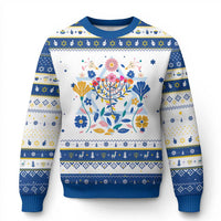 Chanukkah Floral Menorah Hanukkah Ugly Sweater Jewish Gift For Women - Wonder Print Shop