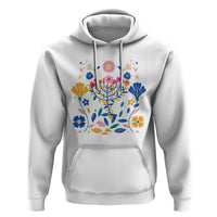 Hanukkah Floral Menorah Hoodie Jewish Gift For Women - Wonder Print Shop