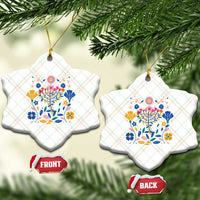 Hanukkah Floral Menorah Ceramic Ornament Jewish Gift For Women - Wonder Print Shop
