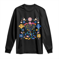 Hanukkah Floral Menorah Long Sleeve Shirt Jewish Gift For Women - Wonder Print Shop