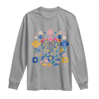 Hanukkah Floral Menorah Long Sleeve Shirt Jewish Gift For Women - Wonder Print Shop