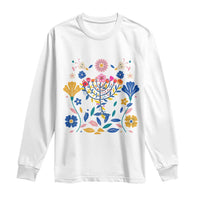 Hanukkah Floral Menorah Long Sleeve Shirt Jewish Gift For Women - Wonder Print Shop