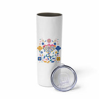 Hanukkah Floral Menorah Skinny Tumbler Jewish Gift For Women - Wonder Print Shop