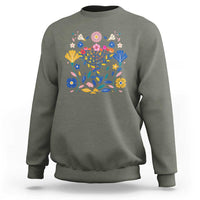 Hanukkah Floral Menorah Sweatshirt Jewish Gift For Women - Wonder Print Shop
