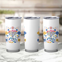 Hanukkah Floral Menorah Tumbler Cup Jewish Gift For Women - Wonder Print Shop