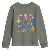 Hanukkah Floral Menorah Youth Sweatshirt Jewish Gift For Women - Wonder Print Shop