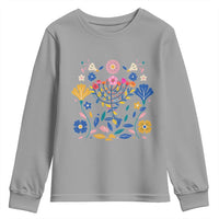 Hanukkah Floral Menorah Youth Sweatshirt Jewish Gift For Women - Wonder Print Shop