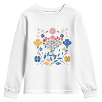 Hanukkah Floral Menorah Youth Sweatshirt Jewish Gift For Women - Wonder Print Shop