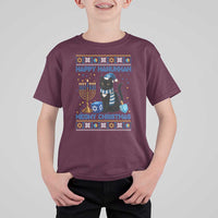 Hanukkah Cat Lover Gifts T Shirt For Kid Happy Hanukkah Meowy Christmas - Wonder Print Shop