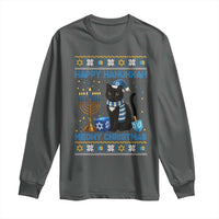 Hanukkah Cat Lover Gifts Long Sleeve Shirt Happy Hanukkah Meowy Christmas - Wonder Print Shop
