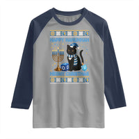 Hanukkah Cat Lover Gifts Raglan Shirt Happy Hanukkah Meowy Christmas - Wonder Print Shop