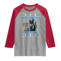 Hanukkah Cat Lover Gifts Raglan Shirt Happy Hanukkah Meowy Christmas - Wonder Print Shop
