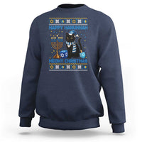 Hanukkah Cat Lover Gifts Sweatshirt Happy Hanukkah Meowy Christmas - Wonder Print Shop