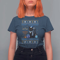 Hanukkah Cat Lover Gifts T Shirt For Women Happy Hanukkah Meowy Christmas - Wonder Print Shop