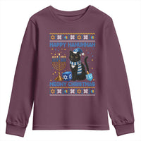 Hanukkah Cat Lover Gifts Youth Sweatshirt Happy Hanukkah Meowy Christmas - Wonder Print Shop