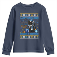 Hanukkah Cat Lover Gifts Youth Sweatshirt Happy Hanukkah Meowy Christmas - Wonder Print Shop