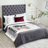 Funny Black Cat Chaos Hanukkah Menorah Gift Throw Blanket - Wonder Print Shop