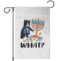 Funny Black Cat Chaos Hanukkah Menorah Gift Garden Flag - Wonder Print Shop