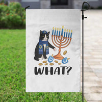 Funny Black Cat Chaos Hanukkah Menorah Gift Garden Flag - Wonder Print Shop