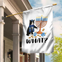 Funny Black Cat Chaos Hanukkah Menorah Gift Garden Flag - Wonder Print Shop
