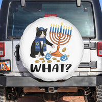 Funny Black Cat Chaos Hanukkah Menorah Gift Spare Tire Cover - Wonder Print Shop