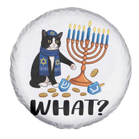 Funny Black Cat Chaos Hanukkah Menorah Gift Spare Tire Cover - Wonder Print Shop