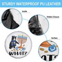 Funny Black Cat Chaos Hanukkah Menorah Gift Spare Tire Cover - Wonder Print Shop