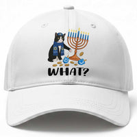 Funny Black Cat Chaos Hanukkah Menorah Gift Baseball Cap