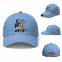 Funny Black Cat Chaos Hanukkah Menorah Gift Baseball Cap