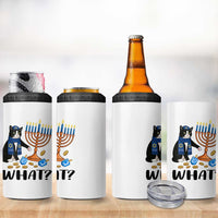 Funny Black Cat Chaos Hanukkah Menorah Gift 4 in 1 Can Cooler Tumbler - Wonder Print Shop