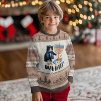 Funny Black Cat Chaos Hanukkah Menorah Gift Ugly Christmas Sweater - Wonder Print Shop
