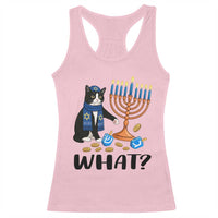 Funny Black Cat Chaos Hanukkah Menorah Gift Racerback Tank Top - Wonder Print Shop