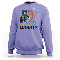 Funny Black Cat Chaos Hanukkah Menorah Gift Sweatshirt - Wonder Print Shop