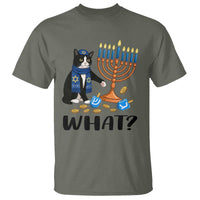 Funny Black Cat Chaos Hanukkah Menorah Gift T Shirt - Wonder Print Shop