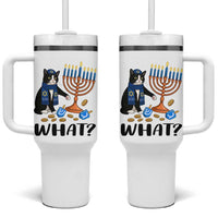 Funny Black Cat Chaos Hanukkah Menorah Gift Tumbler With Handle - Wonder Print Shop