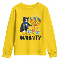 Funny Black Cat Chaos Hanukkah Menorah Gift Youth Sweatshirt - Wonder Print Shop