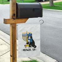 Meowzel Tov Garden Flag Black Cat Playing Dreidel Menorah Hanukkah Gift - Wonder Print Shop
