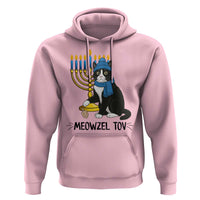 Meowzel Tov Hoodie Black Cat Playing Dreidel Menorah Hanukkah Gift - Wonder Print Shop
