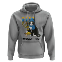 Meowzel Tov Hoodie Black Cat Playing Dreidel Menorah Hanukkah Gift - Wonder Print Shop