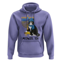Meowzel Tov Hoodie Black Cat Playing Dreidel Menorah Hanukkah Gift - Wonder Print Shop