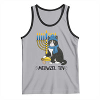 Meowzel Tov Tank Top Black Cat Playing Dreidel Menorah Hanukkah Gift - Wonder Print Shop