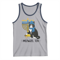Meowzel Tov Tank Top Black Cat Playing Dreidel Menorah Hanukkah Gift - Wonder Print Shop