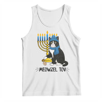 Meowzel Tov Tank Top Black Cat Playing Dreidel Menorah Hanukkah Gift - Wonder Print Shop
