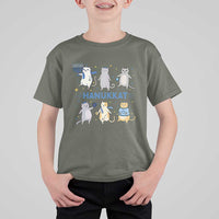 Hanukkat T Shirt For Kid Funny Cats Hanukkah Festival Of Lights Gift - Wonder Print Shop