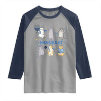 Hanukkat Raglan Shirt Funny Cats Hanukkah Festival Of Lights Gift - Wonder Print Shop