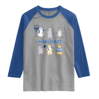 Hanukkat Raglan Shirt Funny Cats Hanukkah Festival Of Lights Gift - Wonder Print Shop