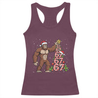 Bigfoot Christmas Tree 67 Racerback Tank Top Holiday Six Seven Meme Brainrot Gift - Wonder Print Shop