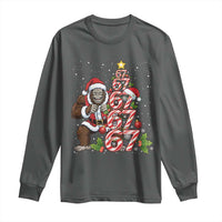 Trending Six Seven Meme Bigfoot Christmas Tree Long Sleeve Shirt Holiday Gift - Wonder Print Shop