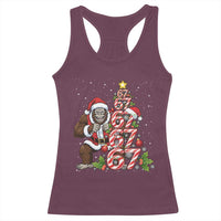 Trending Six Seven Meme Bigfoot Christmas Tree Racerback Tank Top Holiday Gift - Wonder Print Shop